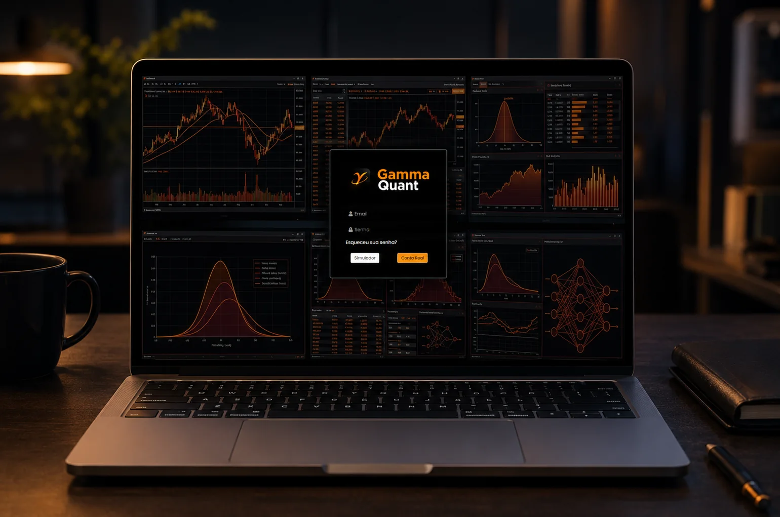 Nova interface da Plataforma Gamma Quant com novas funções